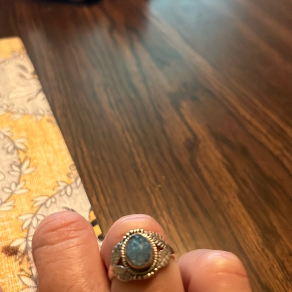 Sterling ring w blue drusy stone brand new never worn